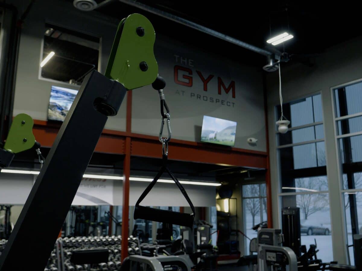 Selectorized strength machine in the strength area.